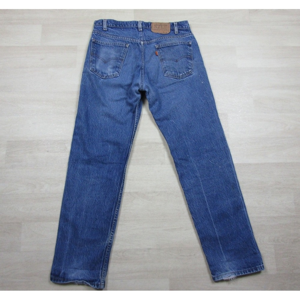 Vintage 80s Levis 505 Jeans Mens (32x30) Orange Tab Bootcut Distressed - Picture 11 of 16